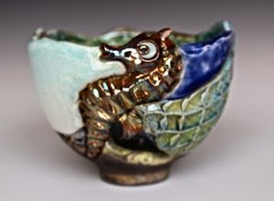 Seahorse Bowl with Two Seahorses