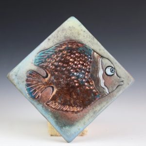Square Tile with Butterfly Fish